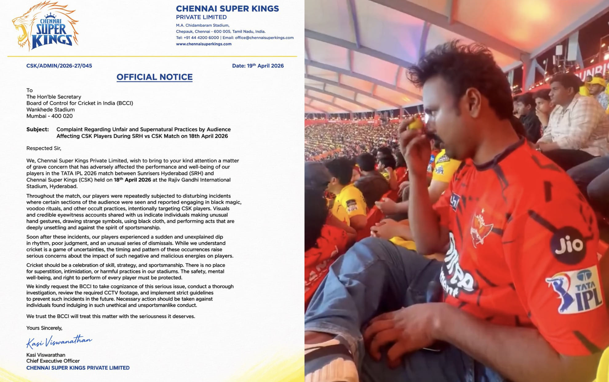 Fact Check: Did CSK actually complained to BCCI about ‘Black Magic’ during clash against SRH in IPL 2026?