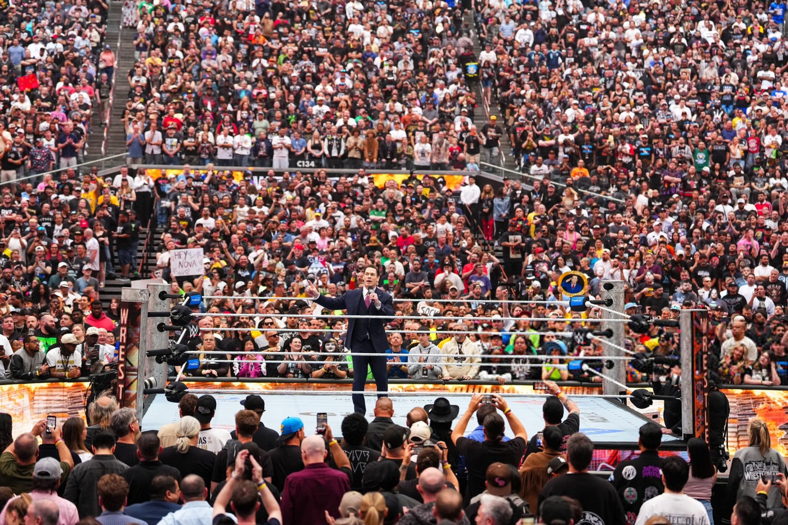 What was WWE WrestleMania 42 Night 1 & 2 combined attendance? John Cena reveals official figure