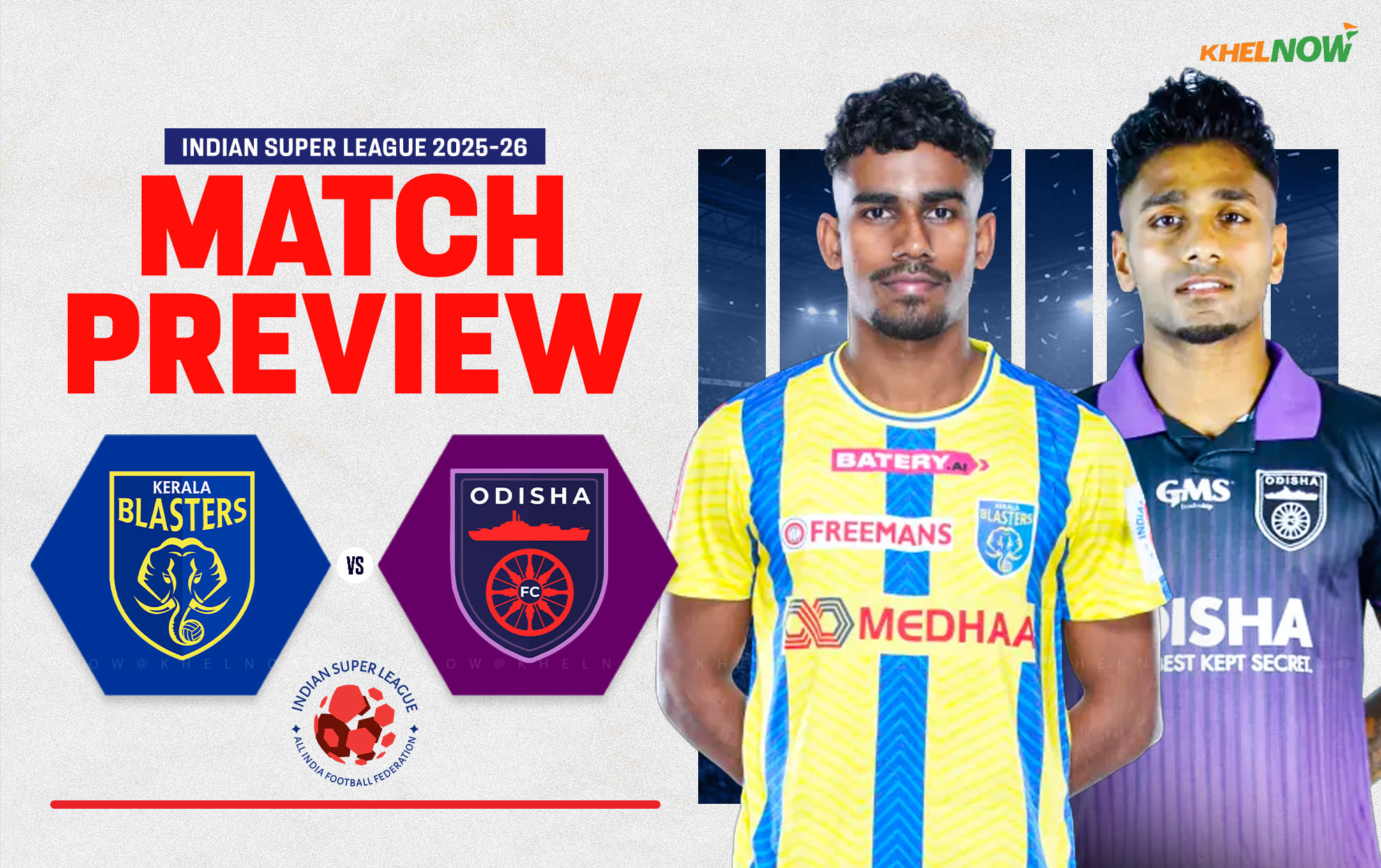 Kerala Blasters FC seek consecutive wins against Odisha FC at home.
