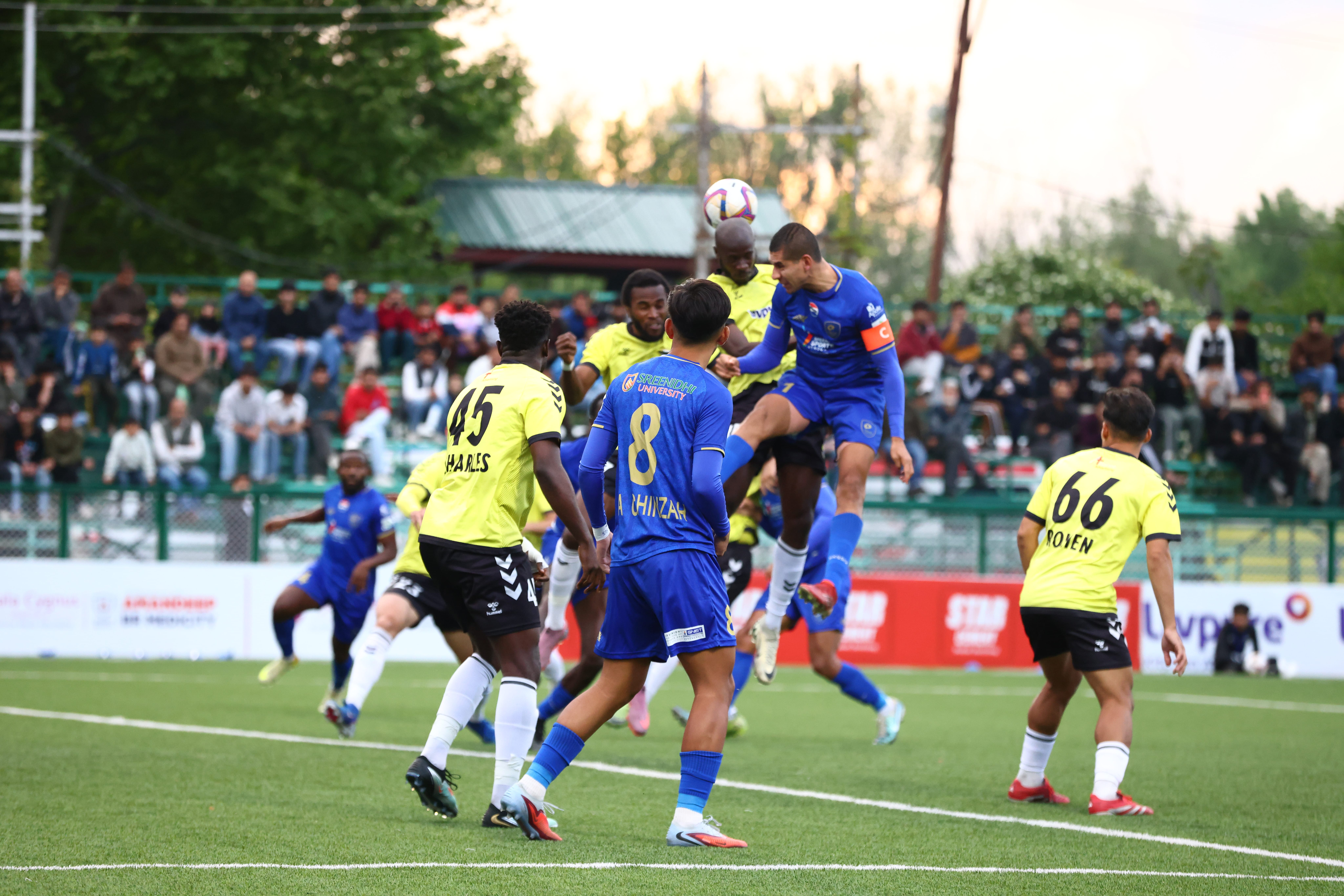 Real Kashmir FC with an upset over Sreenidi Deccan with two goals