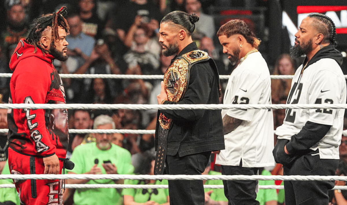 WWE Raw April 20, 26 Jacob Fatu, Roman Reigns & The Usos (Jimmy & Jey) Tribal Combat match