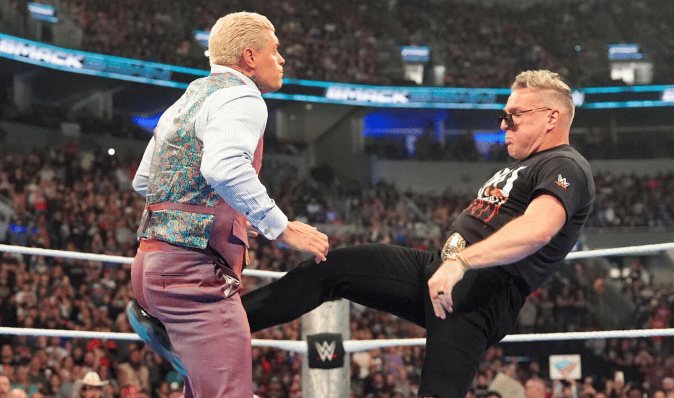 WWE SmackDown Pat McAfee attacks Cody Rhodes