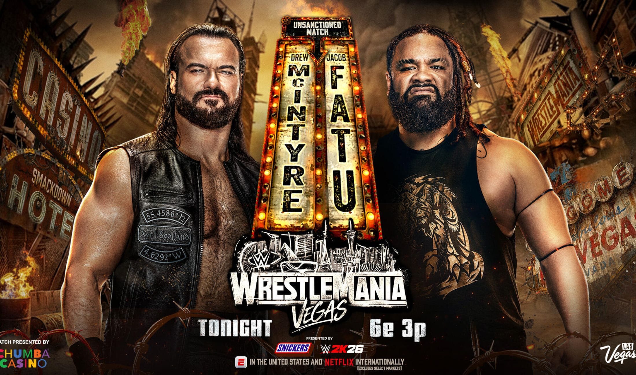 WWE WrestleMania 42 Results Drew McIntyre vs Jacob Fatu (Unsanctioned match)