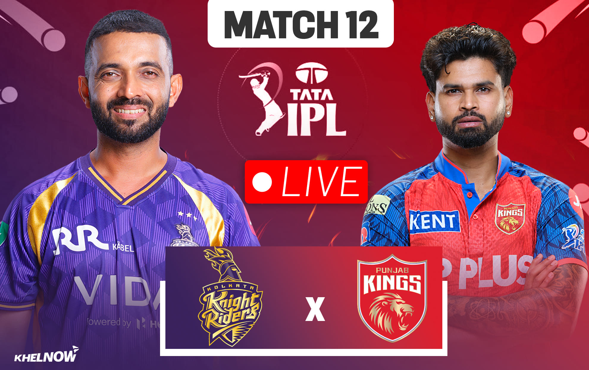 KKR vs PBKS Live streaming details, when & how to watch Match 12 of IPL 2026
