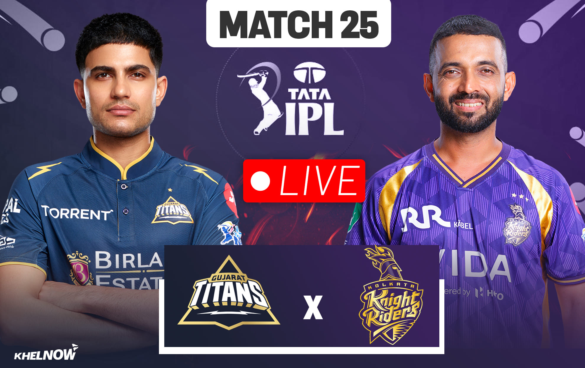 GT vs KKR Live streaming details, when & how to watch Match 25 of IPL 2026