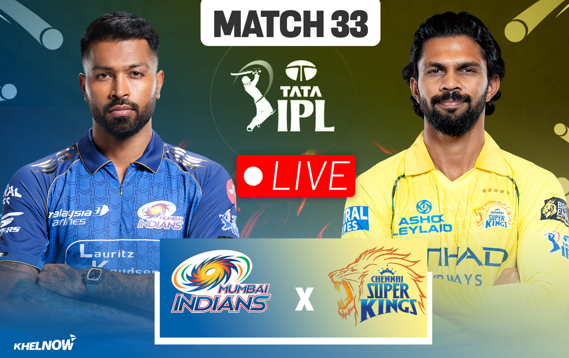 MI vs CSK Live streaming details, when & how to watch Match 33 of IPL 2026