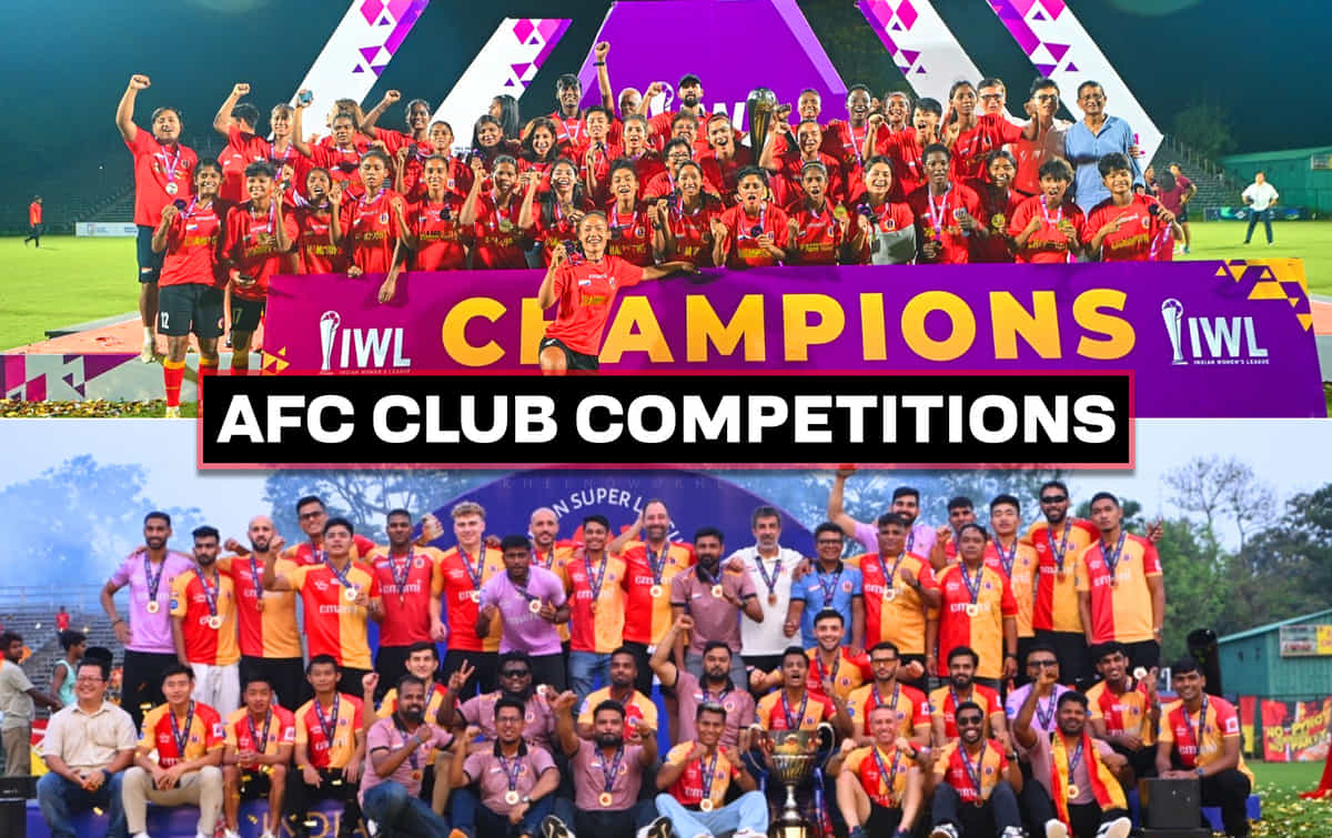 Which clubs have had both men’s and women’s teams qualify in AFC club competitions in same season?