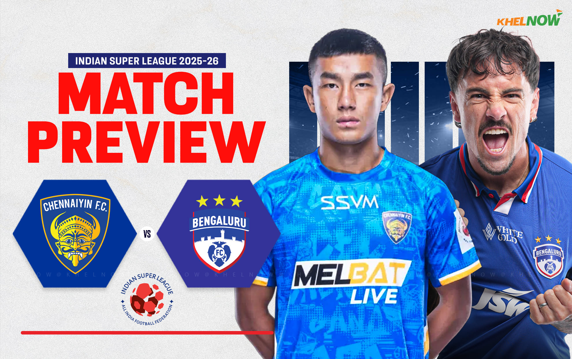 Chennaiyin FC aims to bounce back after three straight defeats against Bengaluru FC