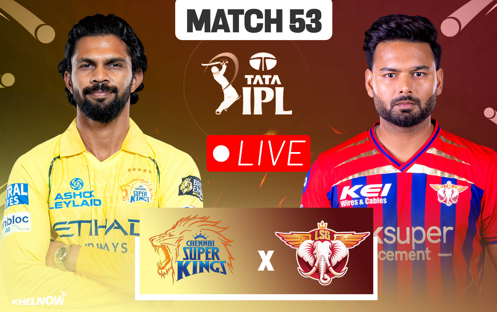 CSK vs LSG Live streaming details, when & how to watch match 53 of IPL 2026?