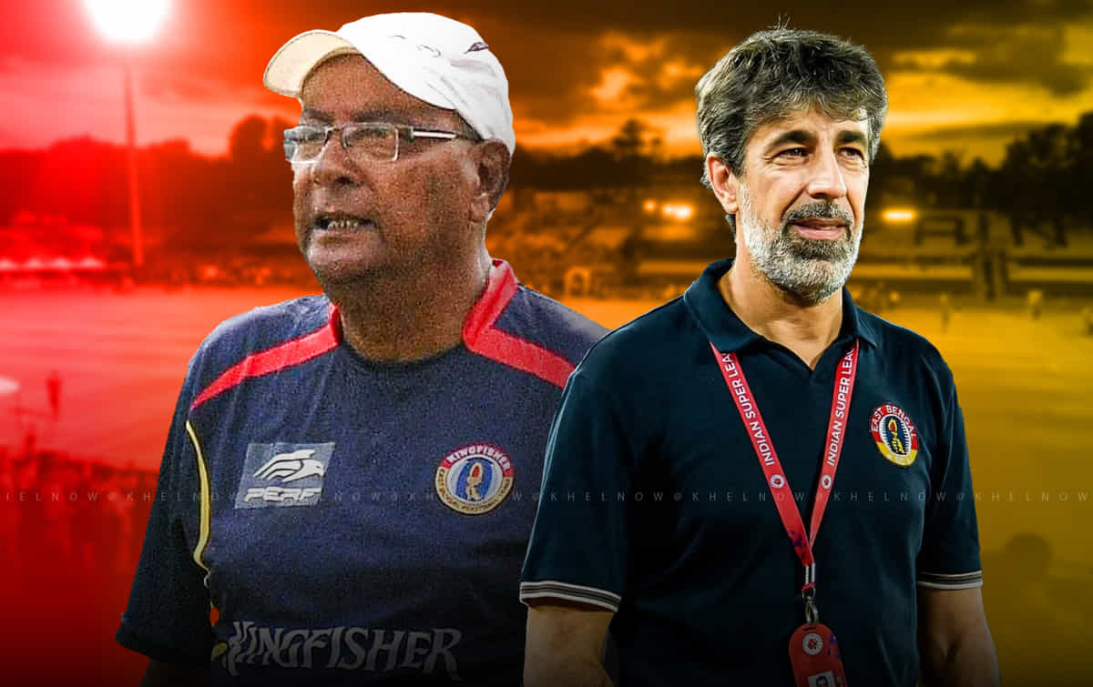 Which coaches have won national league titles with East Bengal?