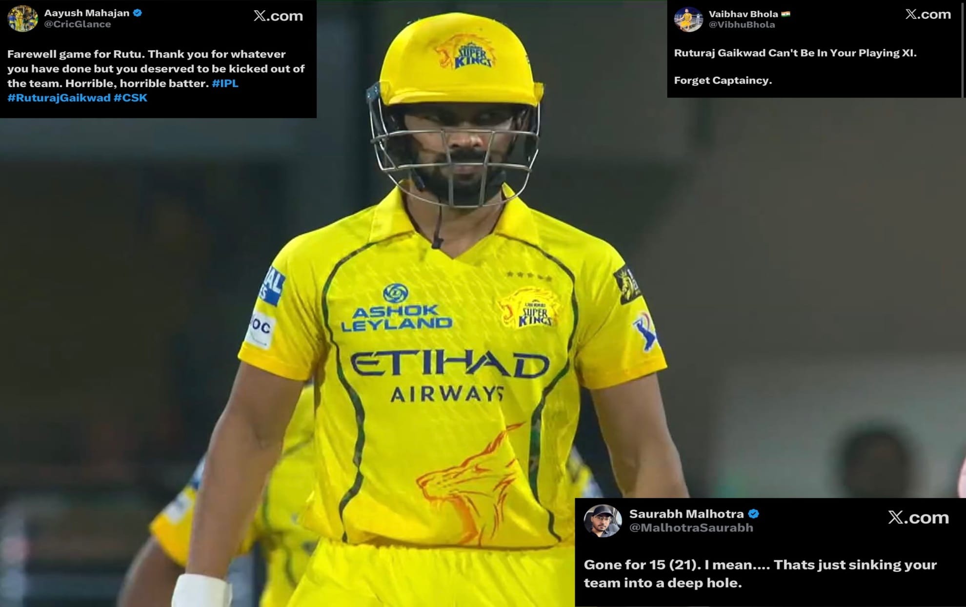 Ruturaj Gaikwad told to LEAVE CSK by fans after his 15 (21) vs SRH in IPL 2026