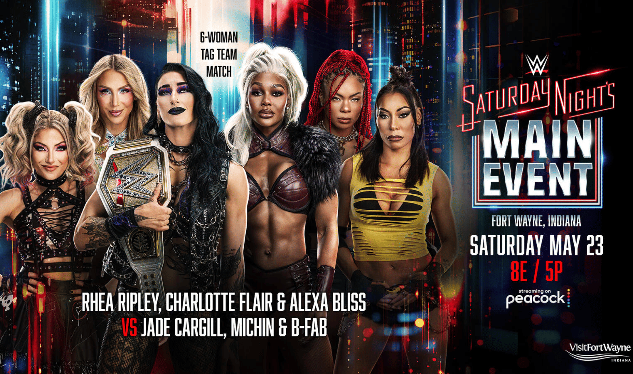 WWE Saturday Night's Main Event May 23, 2026 Rhea, Charlexa vs Jade, Michin & B-Fab