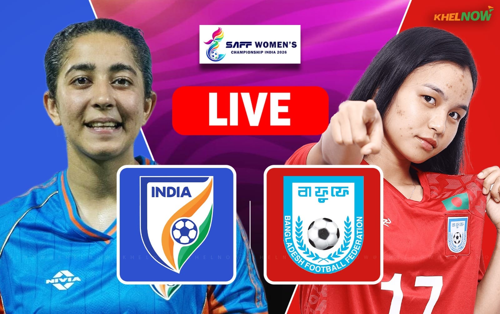 India vs Bangladesh Live: Follow SAFF Womens Championship 2026 Live