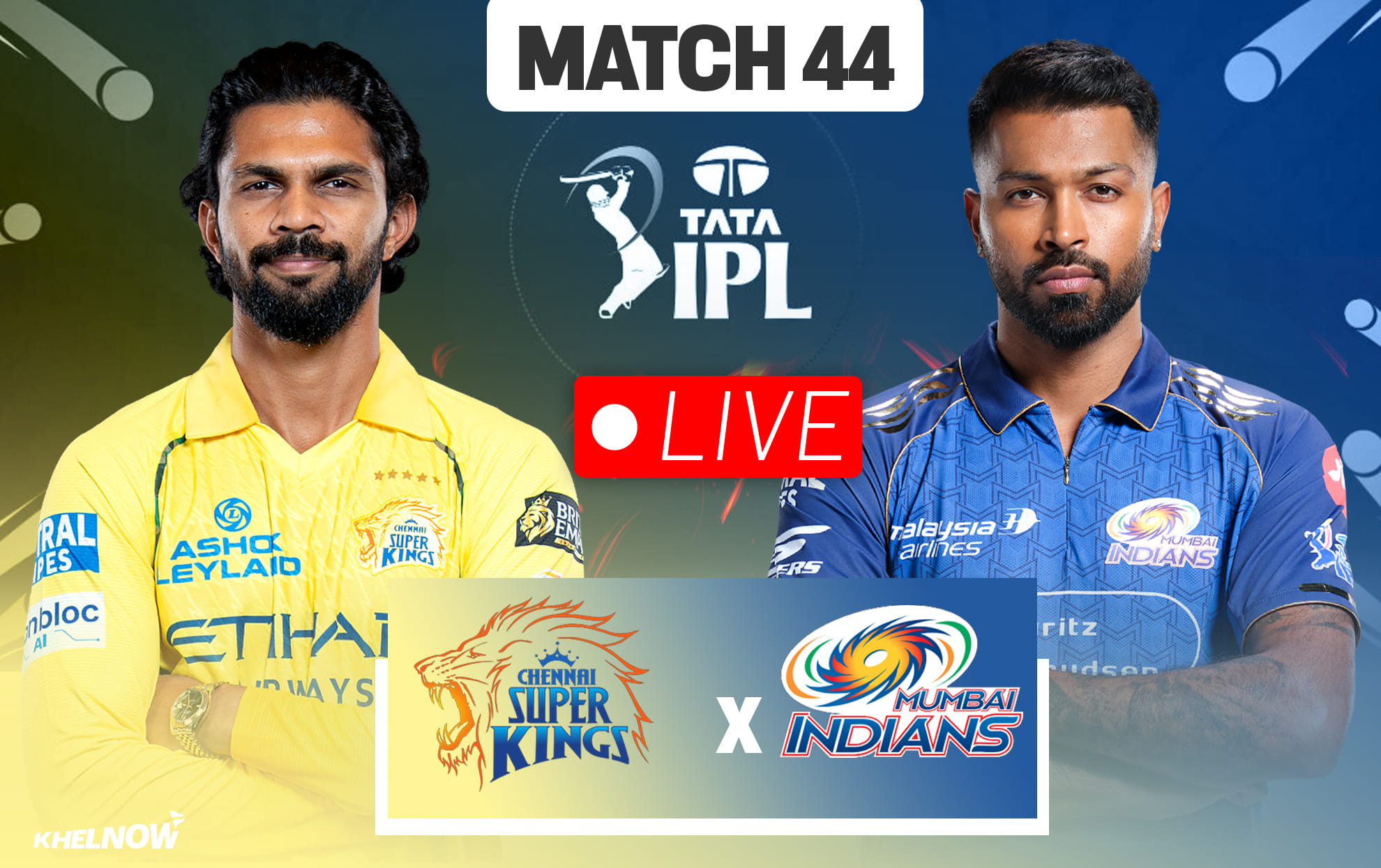 CSK vs MI Live streaming details, when & how to watch Match 44 of IPL 2026