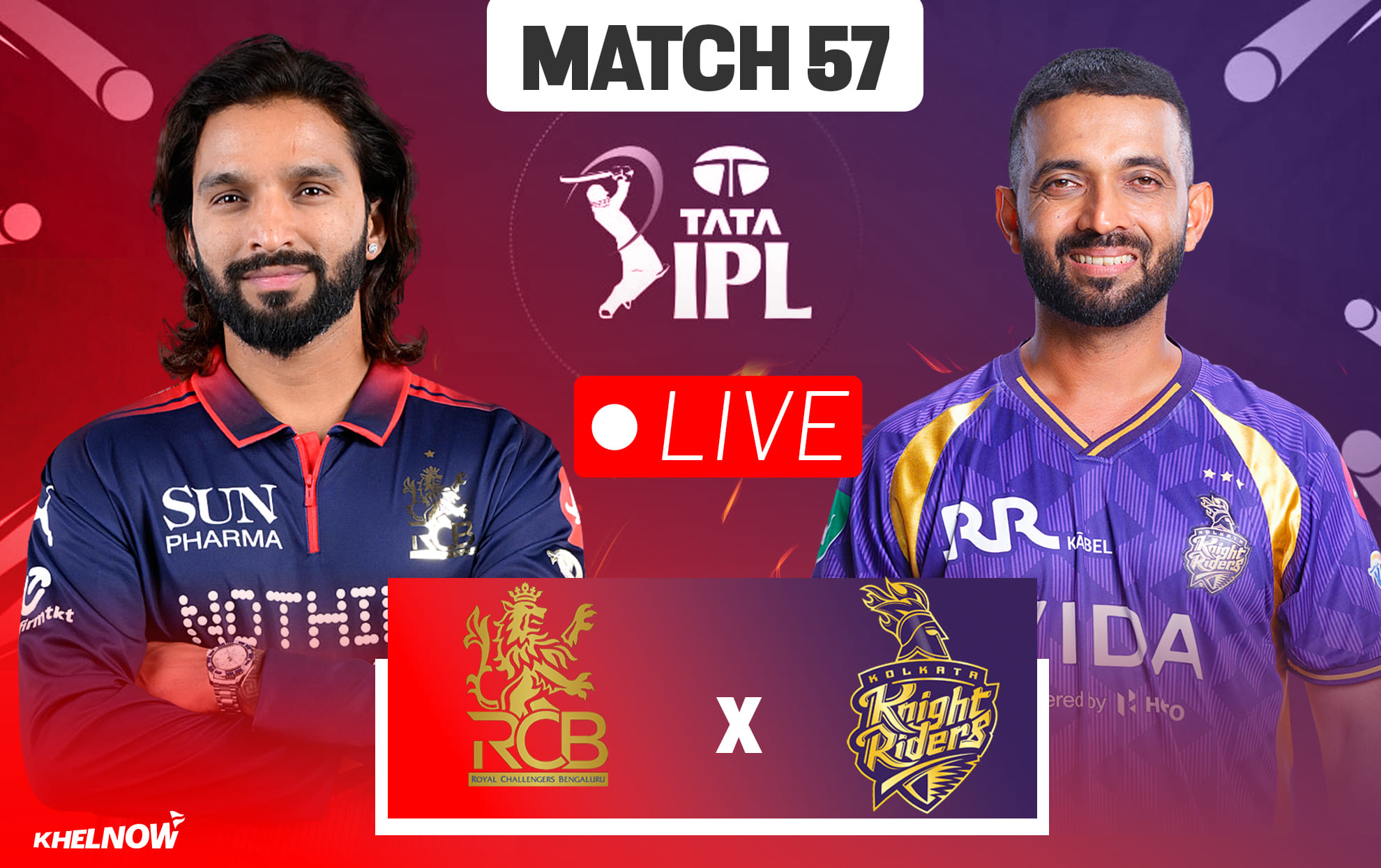 RCB vs KKR Live streaming details, when & how to watch Match 57 of IPL 2026