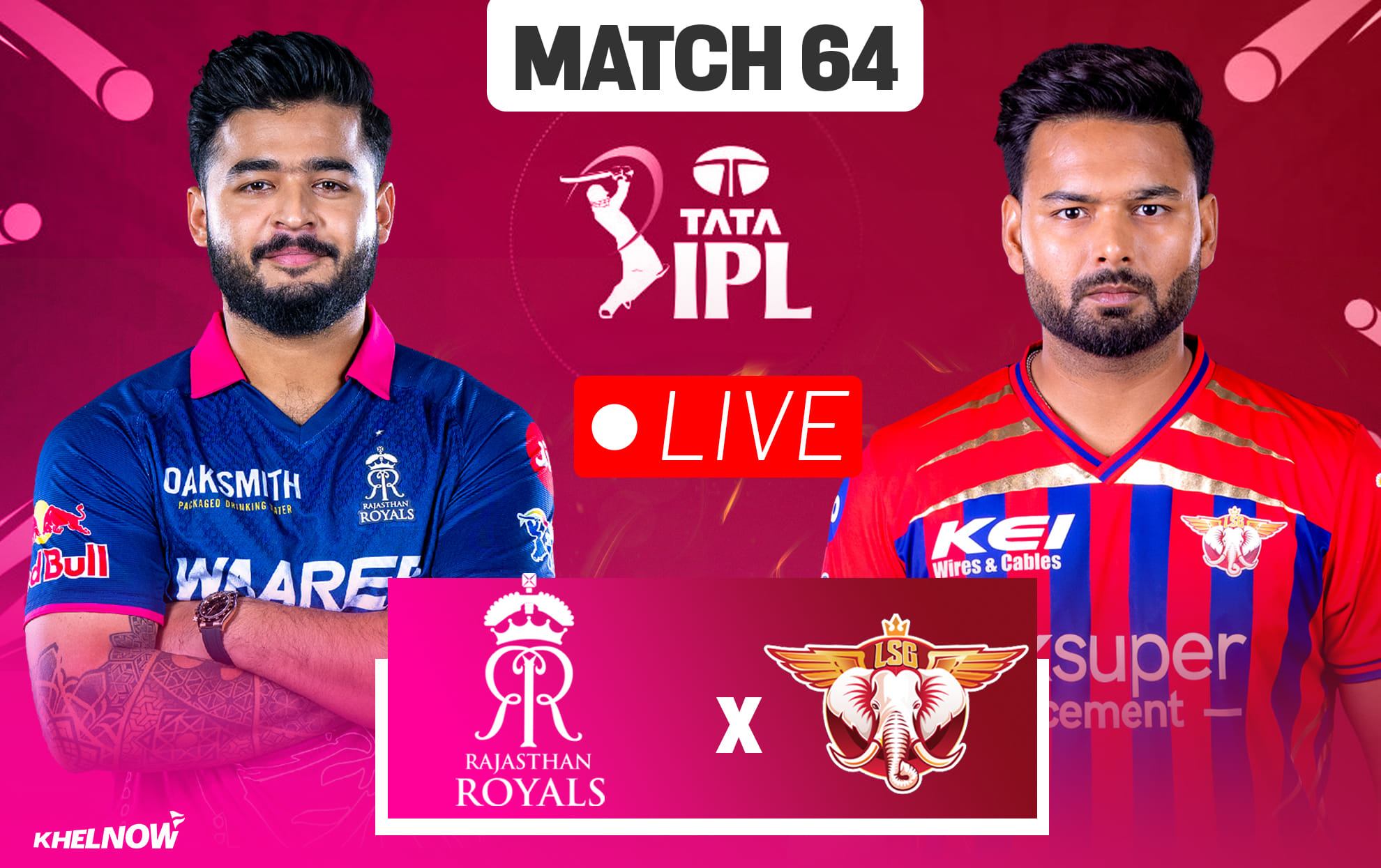 RR vs LSG Live streaming details, when & how to watch Match 64 of IPL 2026
