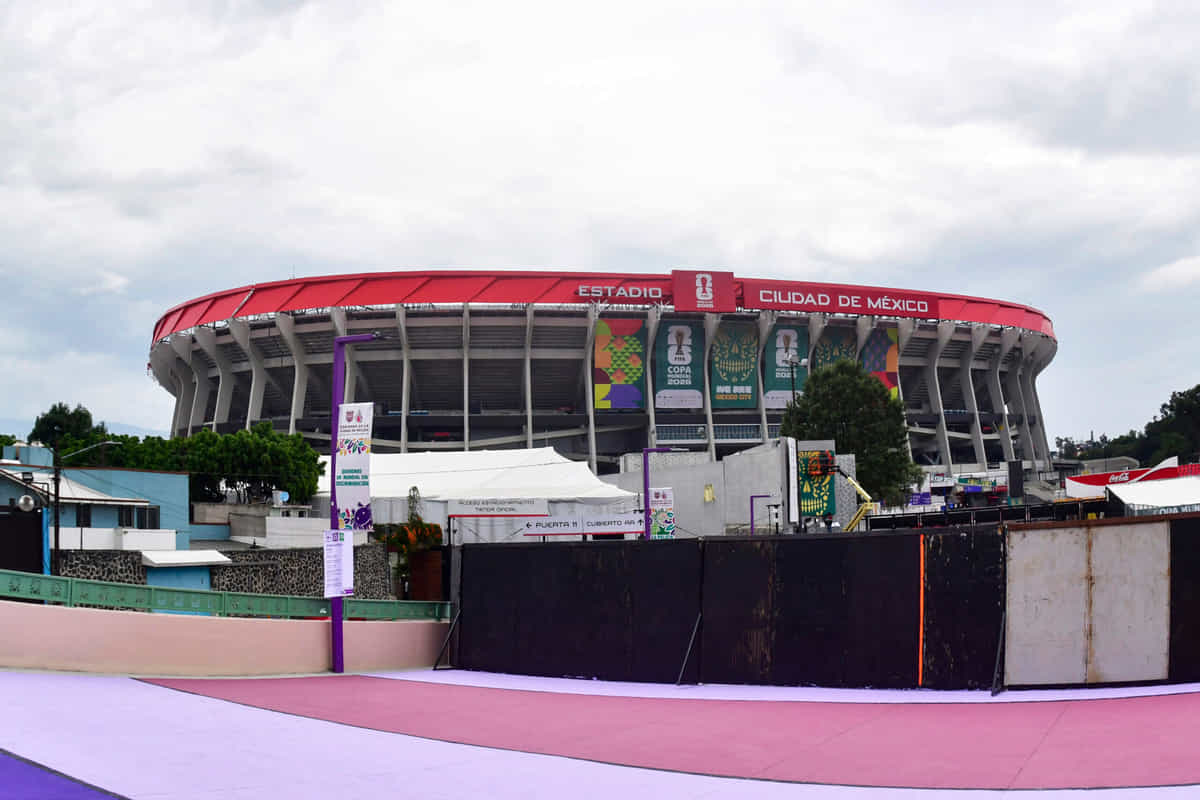 MEXICO CITY, MEXICO - JUNE 6: Anti-riot barriers are seen outside stadium days before the inaugural match of the FIFA 2026 World Cup at Mexico City Stadium on June 6, 2026 in Mexico City, Mexico. (Photo by Jaime Lopez/Jam Media/Getty Images)