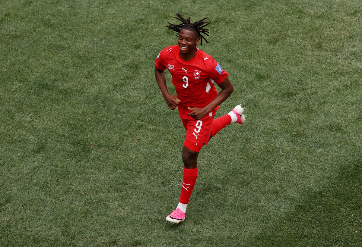 Johan Manzambi #9 of Switzerland FIFA World Cup 2026