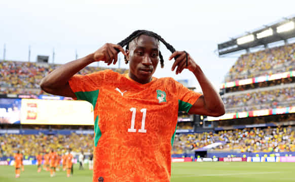 Yan Diomande #11 of Ivory Coast FIFA World Cup 2026