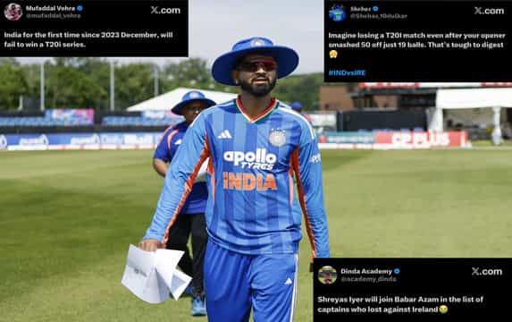 Shreyas Iyer compared to "Babar Azam" by fans after Ireland beat India in first IRE vs IND T20I