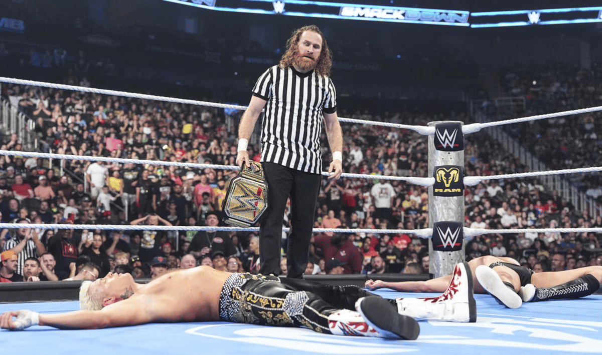 WWE SmackDown June 19, 26 Sami Zayn lays out Cody Rhodes & Gunther