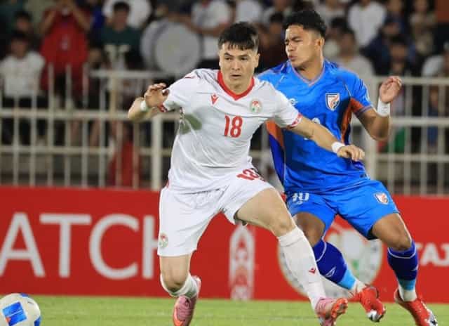 India play out a 1-1 against Tajikistan.