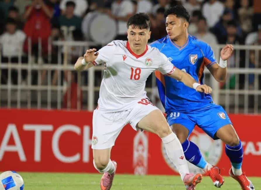India play out a 1-1 against Tajikistan.