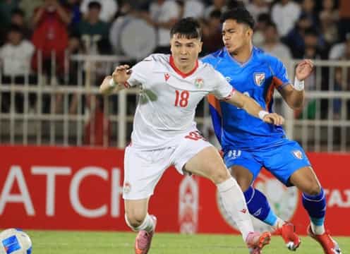 India play out a 1-1 against Tajikistan.