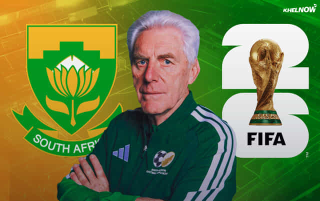 South Africa's manager, Hugo Broos, at the FIFA World Cup 2026