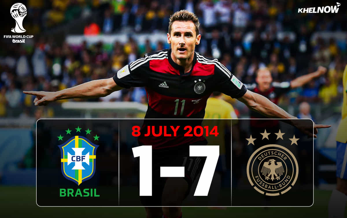 On this day in 2014 - Germany beat Brazil 7-1 in FIFA World Cup semi-final
