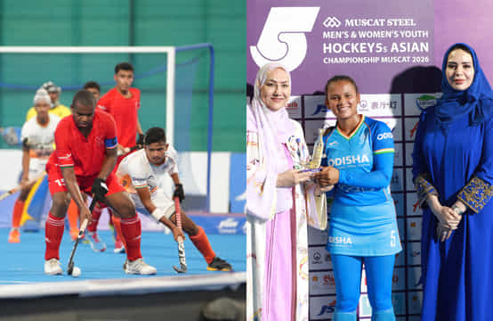 Indian men's team beat Oman 14-0 before 7-4 triumph against Pakistan, and women's team had 2-2 draw against China before defeating Uzbekistan 16-0 at FIH Youth Hockey5s Asian Championship.