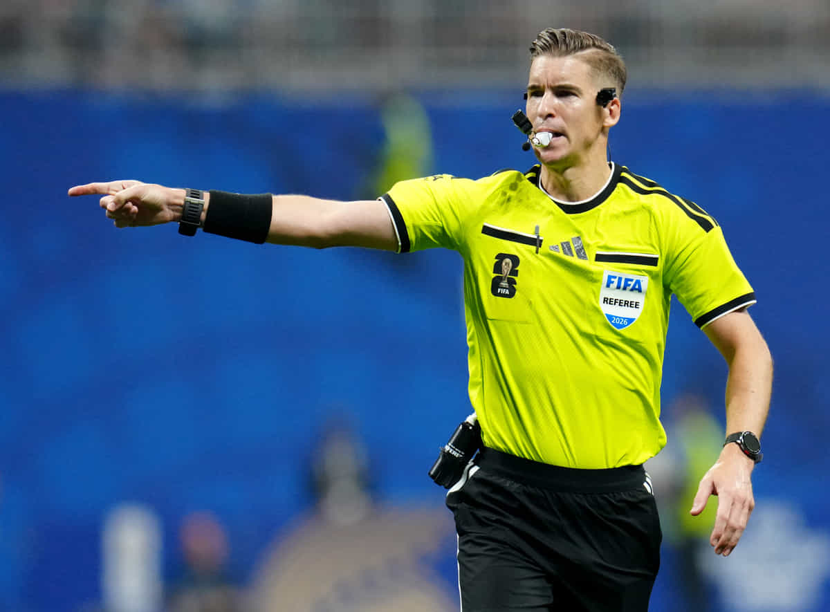 Referees Francois Letexier during the FIFA World Cup 2026 round of 16 match at the Atlanta Stadium. Picture date: Tuesday July 7, 2026. (Photo by Nick Potts/PA Images via Getty Images)