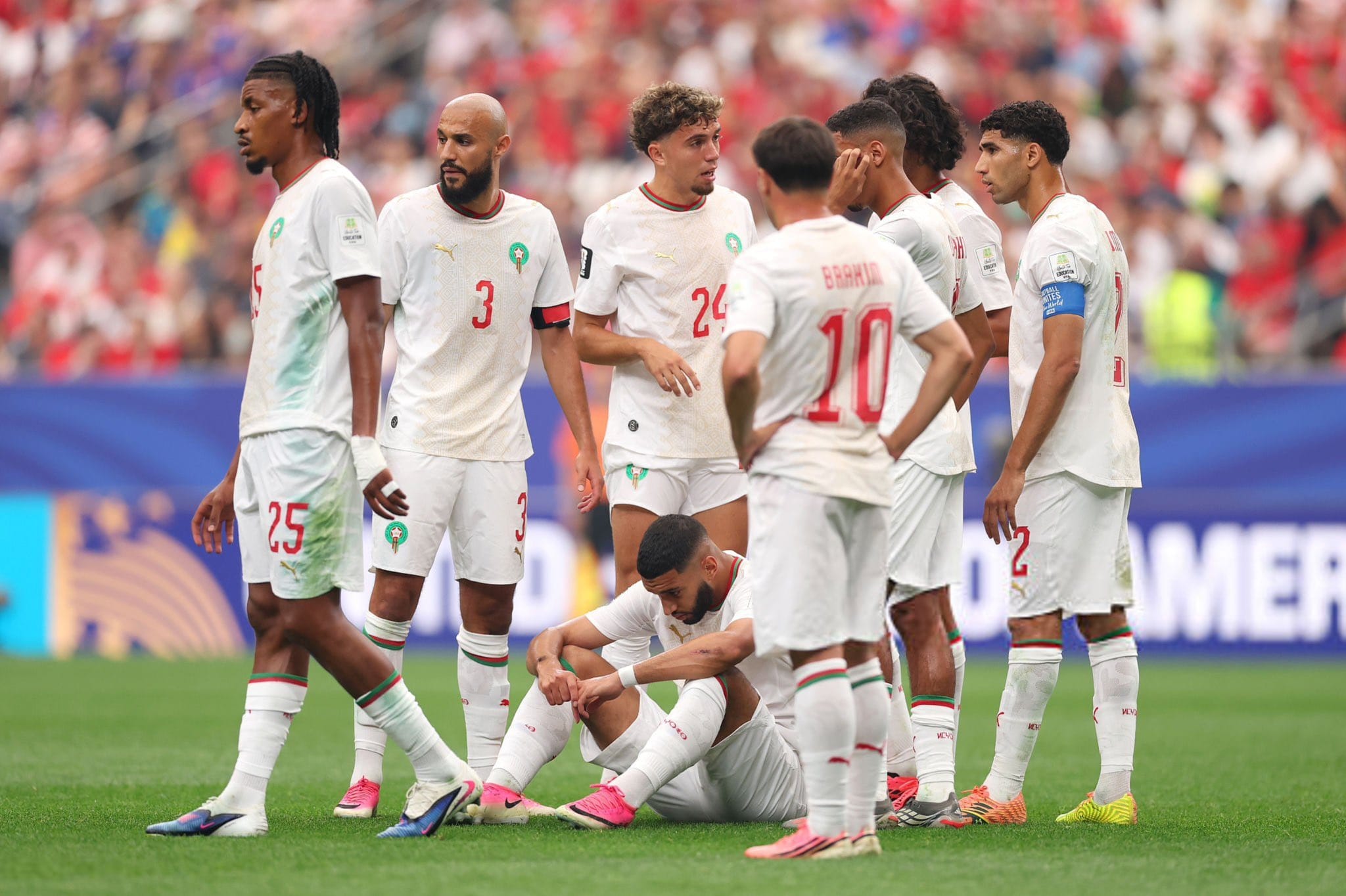 Ismael Saibari injured during Canada vs Morocco FIFA World Cup 2026 round of 16 match
