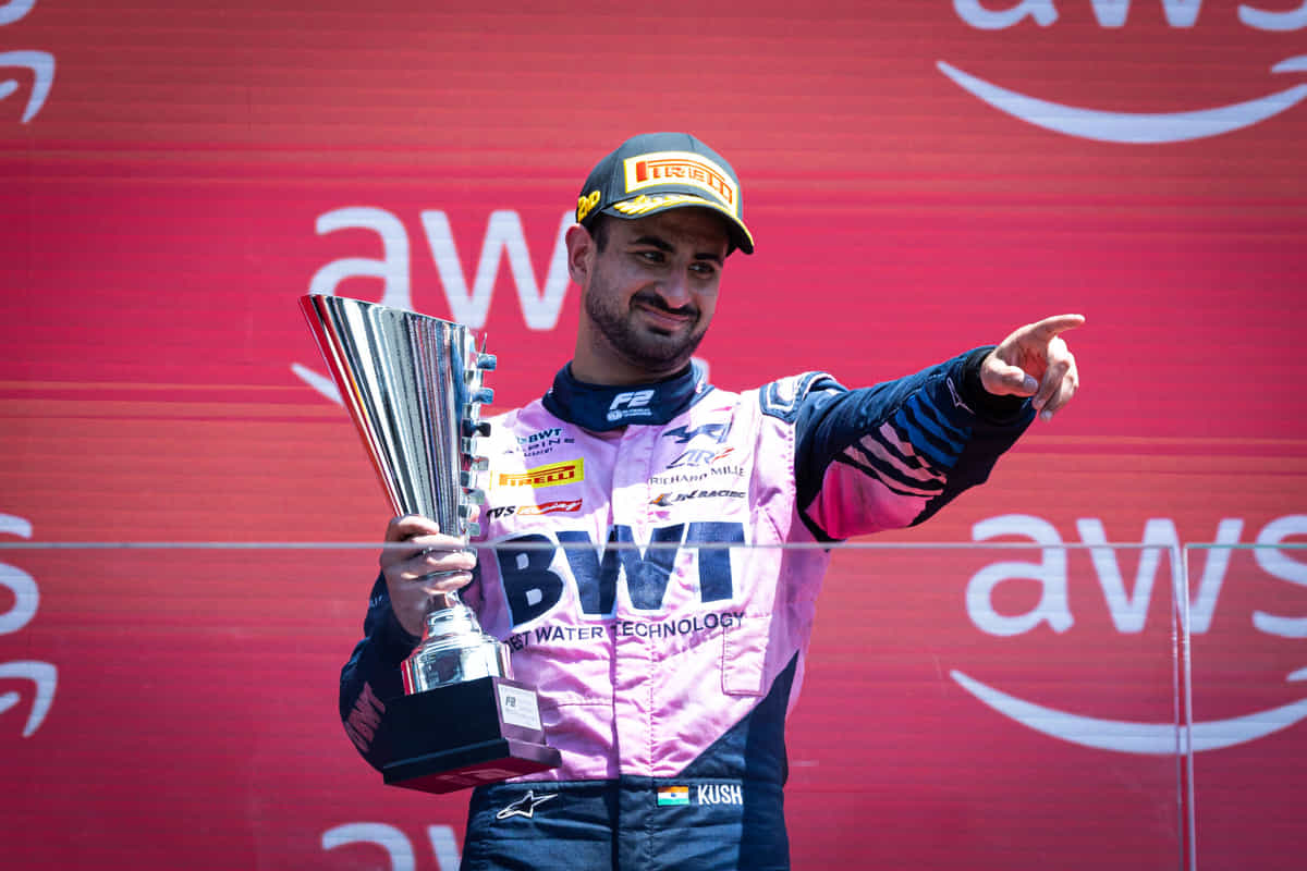 Kush Maini Hungary Podium (Credits: Dutch Photo Agency)