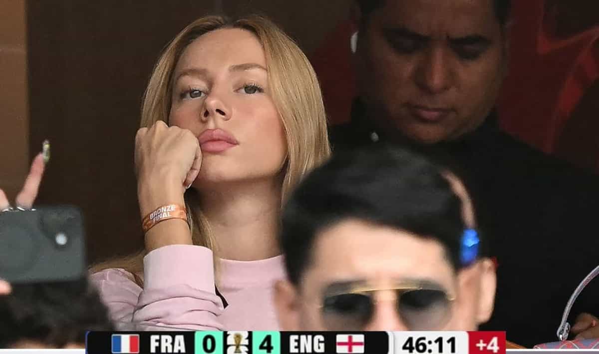Kylian Mbappe's girlfriend Ester Exposito in attendance for France vs England FIFA World Cup 2026 third-place playoff