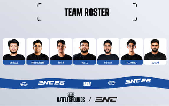 Team India PUBG: Battlegrounds roster