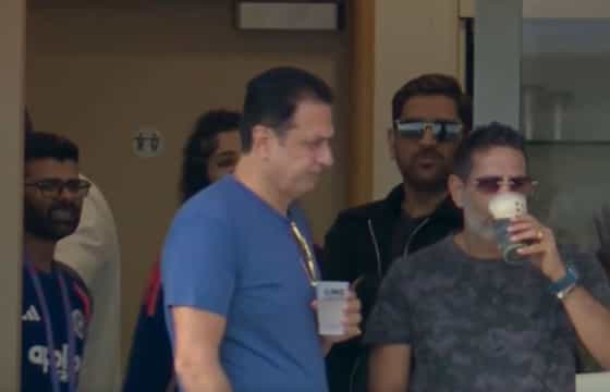VIDEO: MS Dhoni spotted enjoying ENG vs IND 3rd T20I on his birthday