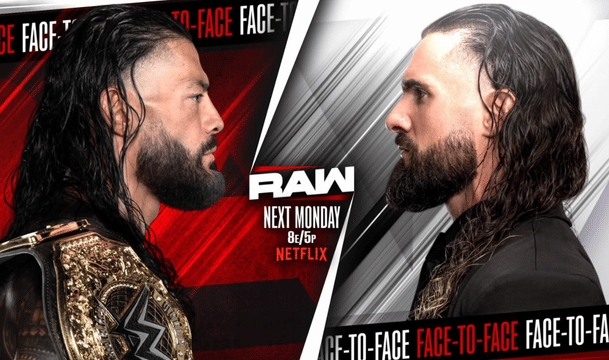 WWE Raw July 27, 26 Roman Reigns-Seth Rollins face-off