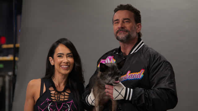 WWE: Unreal: Season 3. (L-R) AJ Lee and CM Punk in WWE: Unreal: Season 3. Cr. NETFLIX © 2026