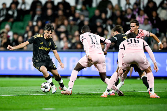 PERTH, AUSTRALIA - AUGUST 11: Kerim Alajbegovic of Juventus during the match between Juventus and Palermo at HBF Park Stadium on August 11, 2026 in Perth, Australia. (Photo by Daniele Badolato - Juventus FC/Juventus FC via Getty Images)