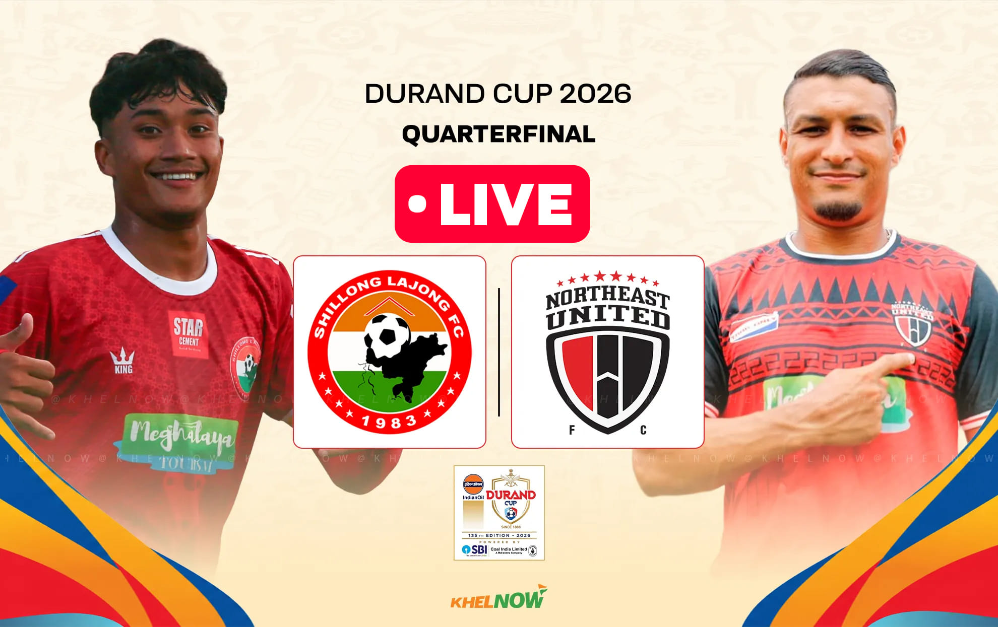 Shillong Lajong FC vs NorthEast United FC Live: Follow live of the Durand Cup 2026 quarter final