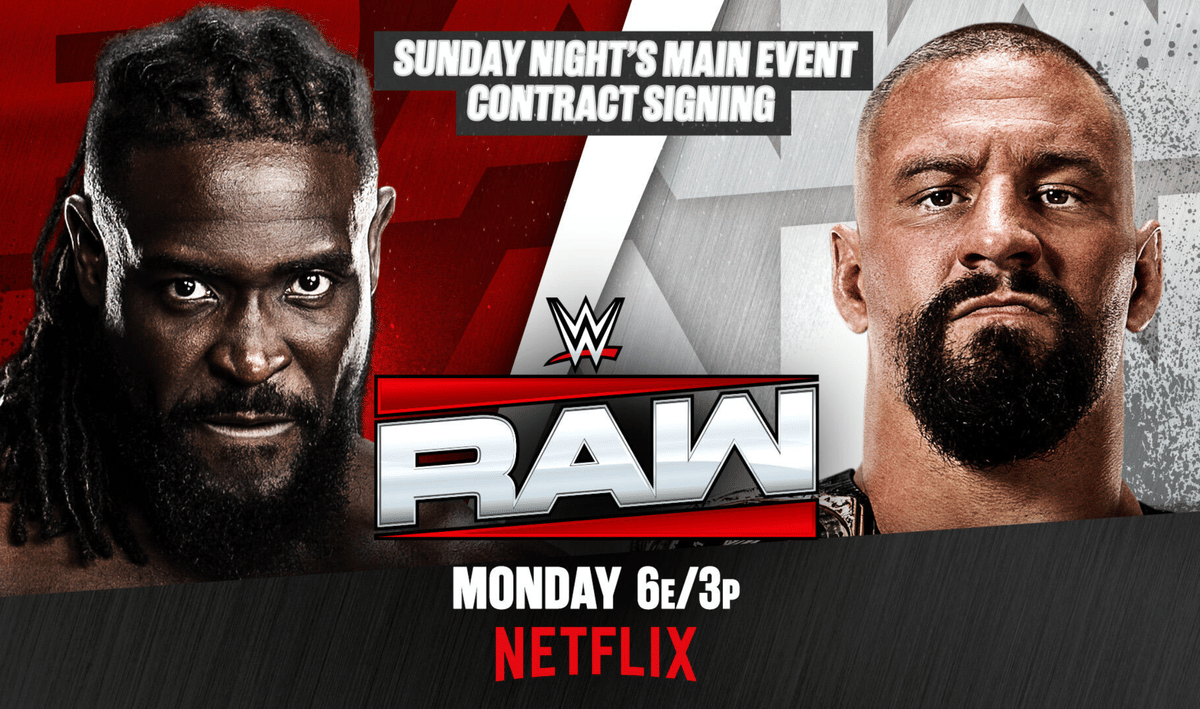 WWE Raw August 24, 26 - Oba Femi & Bron Breakker SNME Contract signing