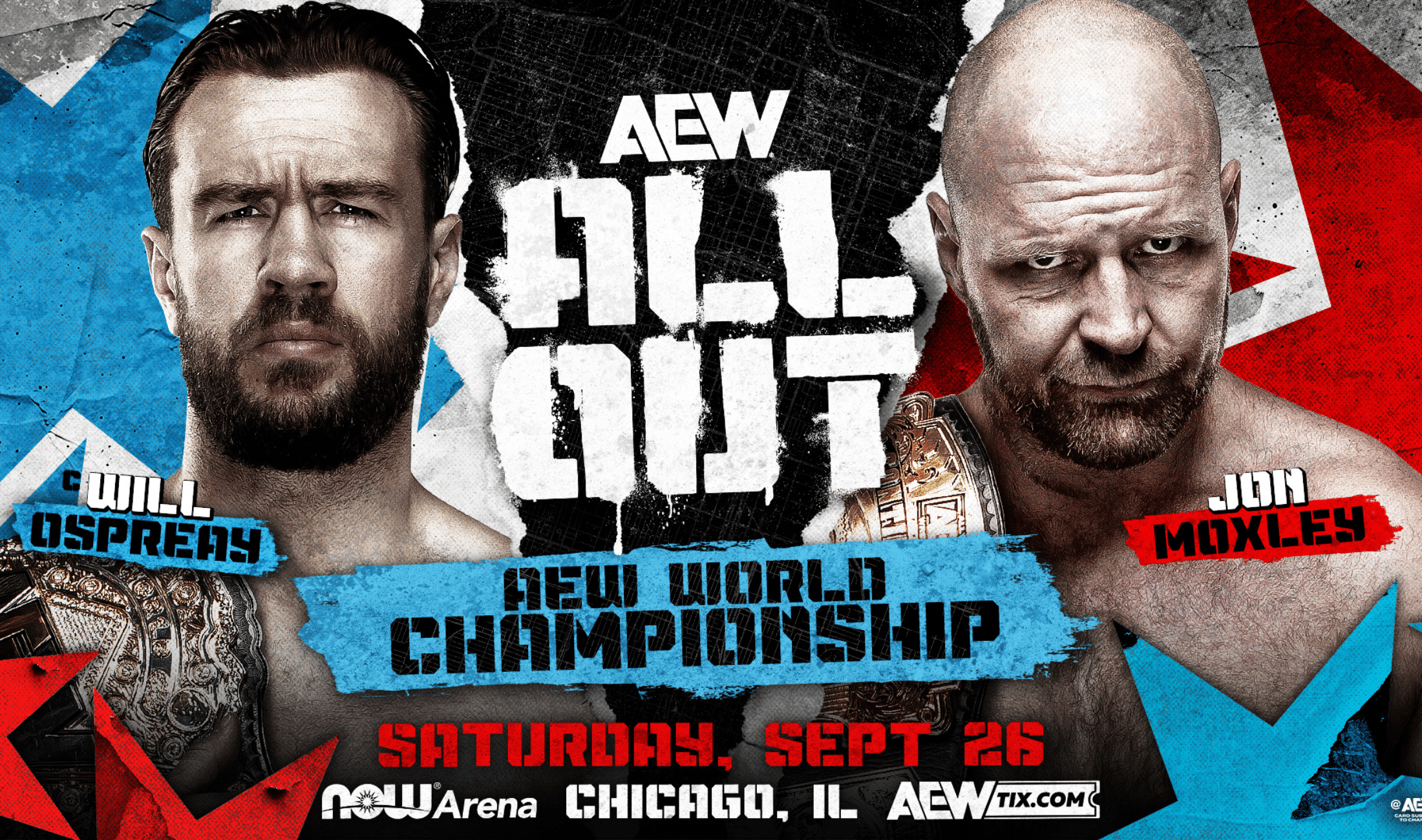 AEW All Out 2026 - Will Ospreay (c) vs Jon Moxley – AEW World title match (X@AEW)