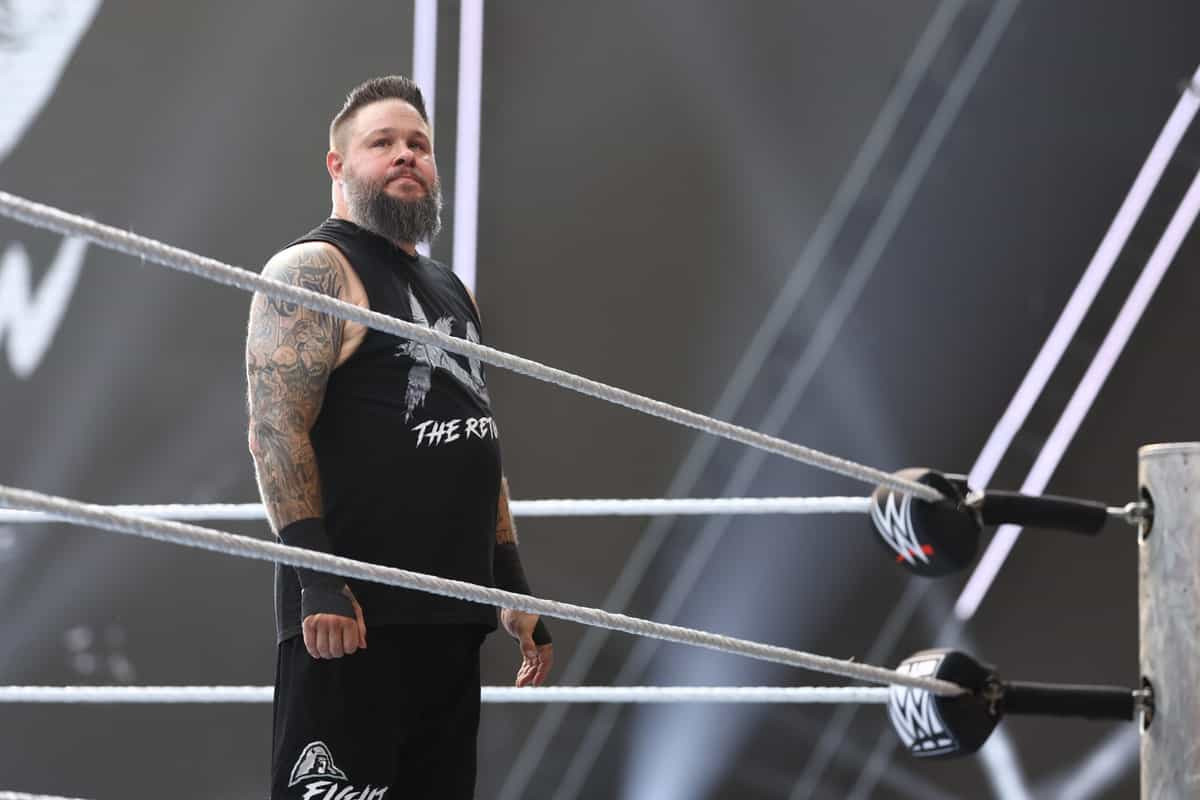 MINNEAPOLIS, MINNESOTA - AUGUST 2: Kevin Owens enters the ring during SummerSlam at U.S. Bank Stadium on August 2, 2026 in Minneapolis, Minnesota. (Photo by Kevin Sebatis/WWE via Getty Images)