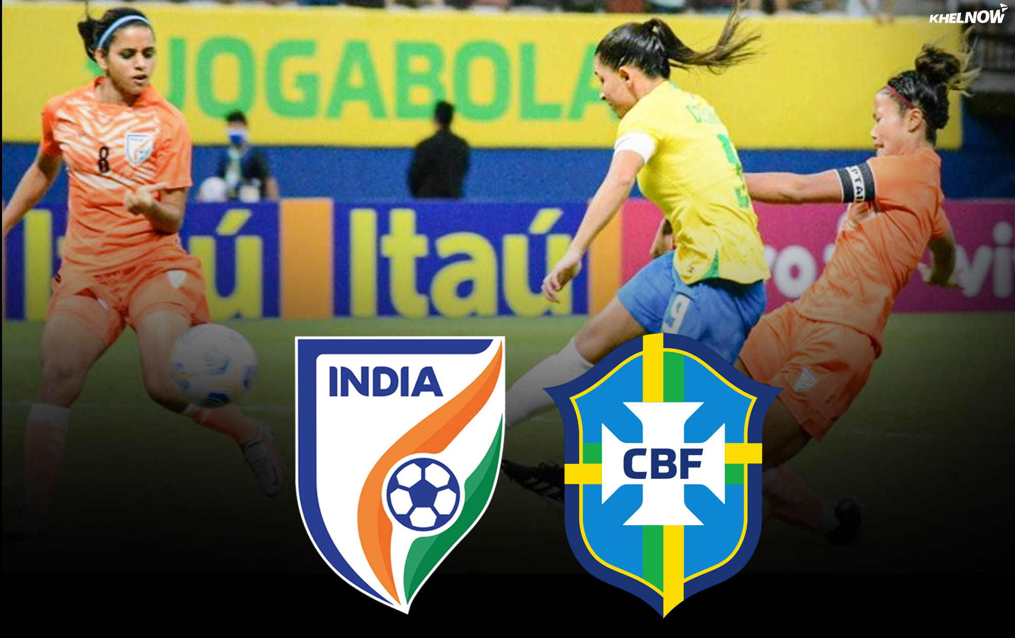 What happened when Indian women's football team faced Brazil?