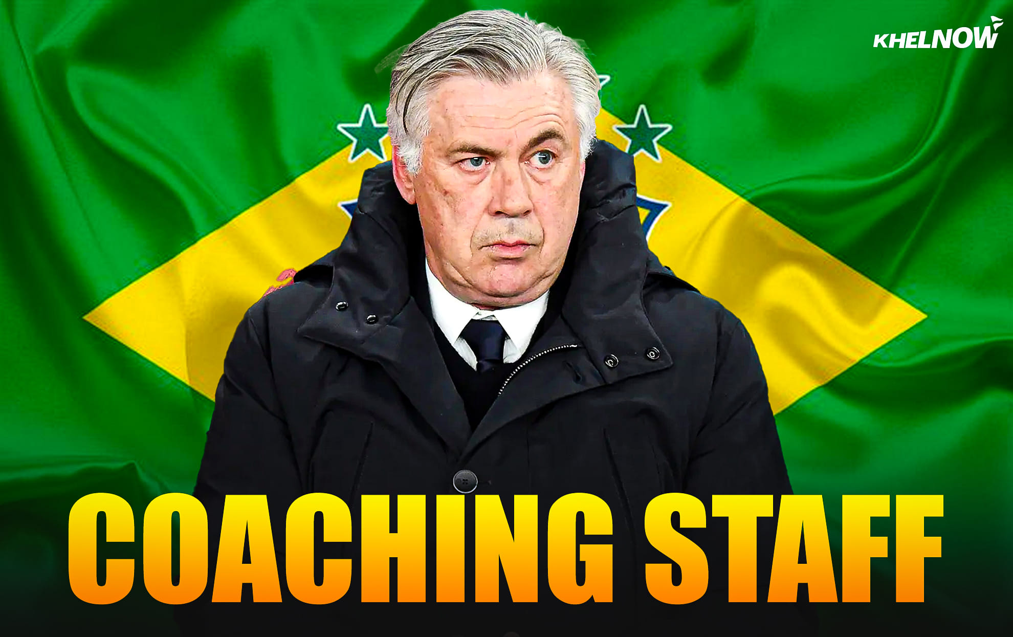 Brazil's coaching staff under Carlo Ancelotti for friendly against India
