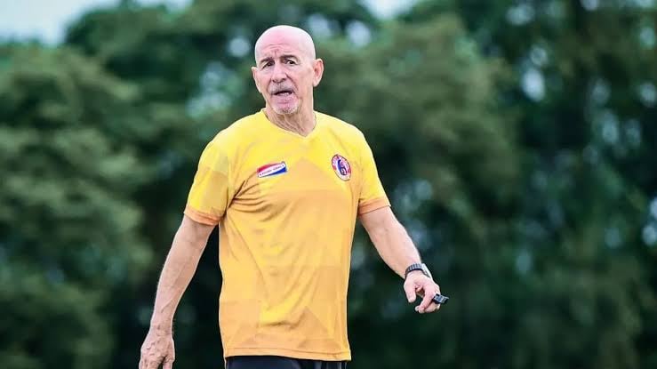 East Bengal head coach Antonio Habas expresses his happiness and satisfaction after defeating his former team, Inter Kashi, 5–1 in ISL 2026–27