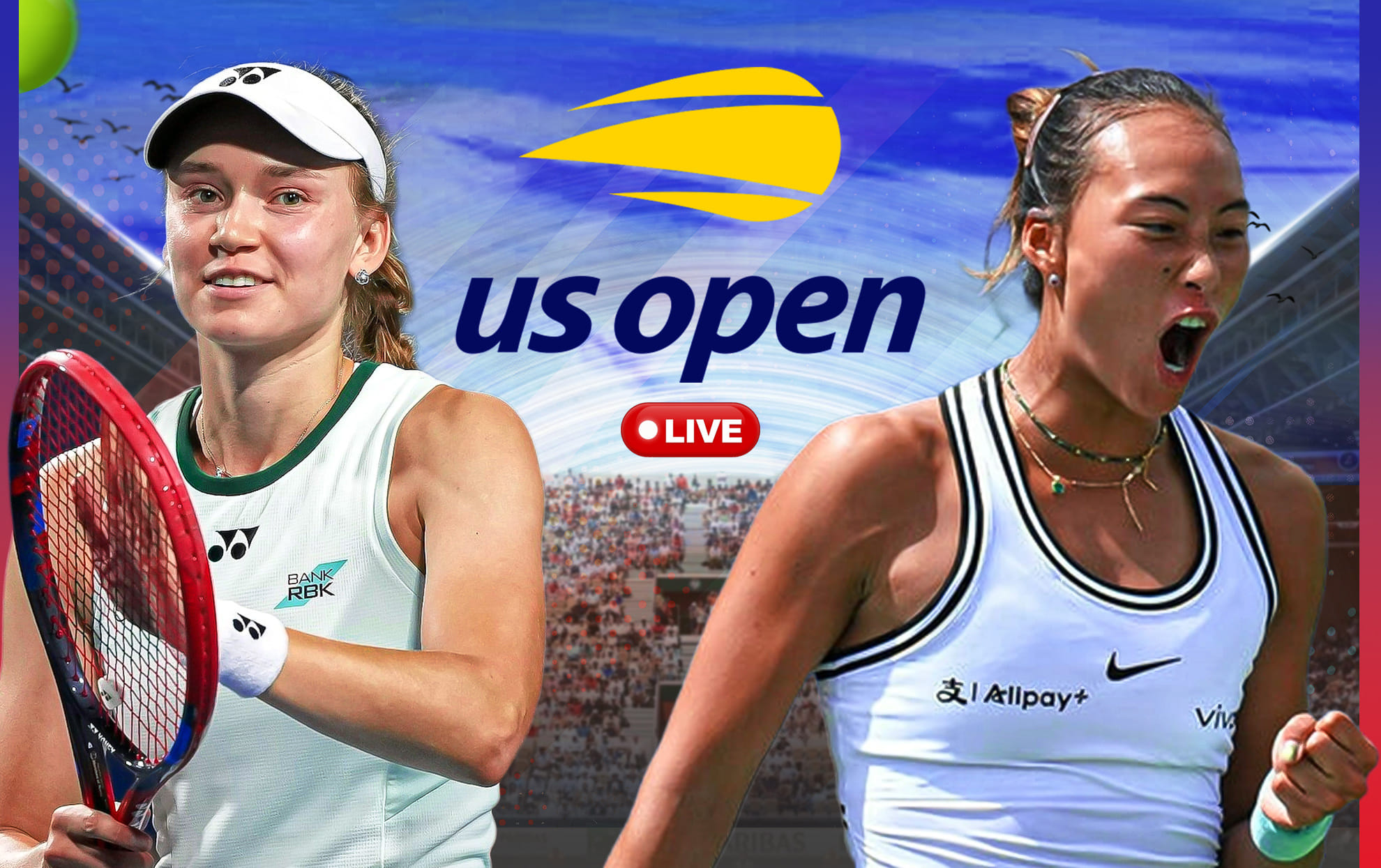 Elena Rybakina vs Qinwen Zheng live streaming, TV channel, where & how to watch: US Open 2026