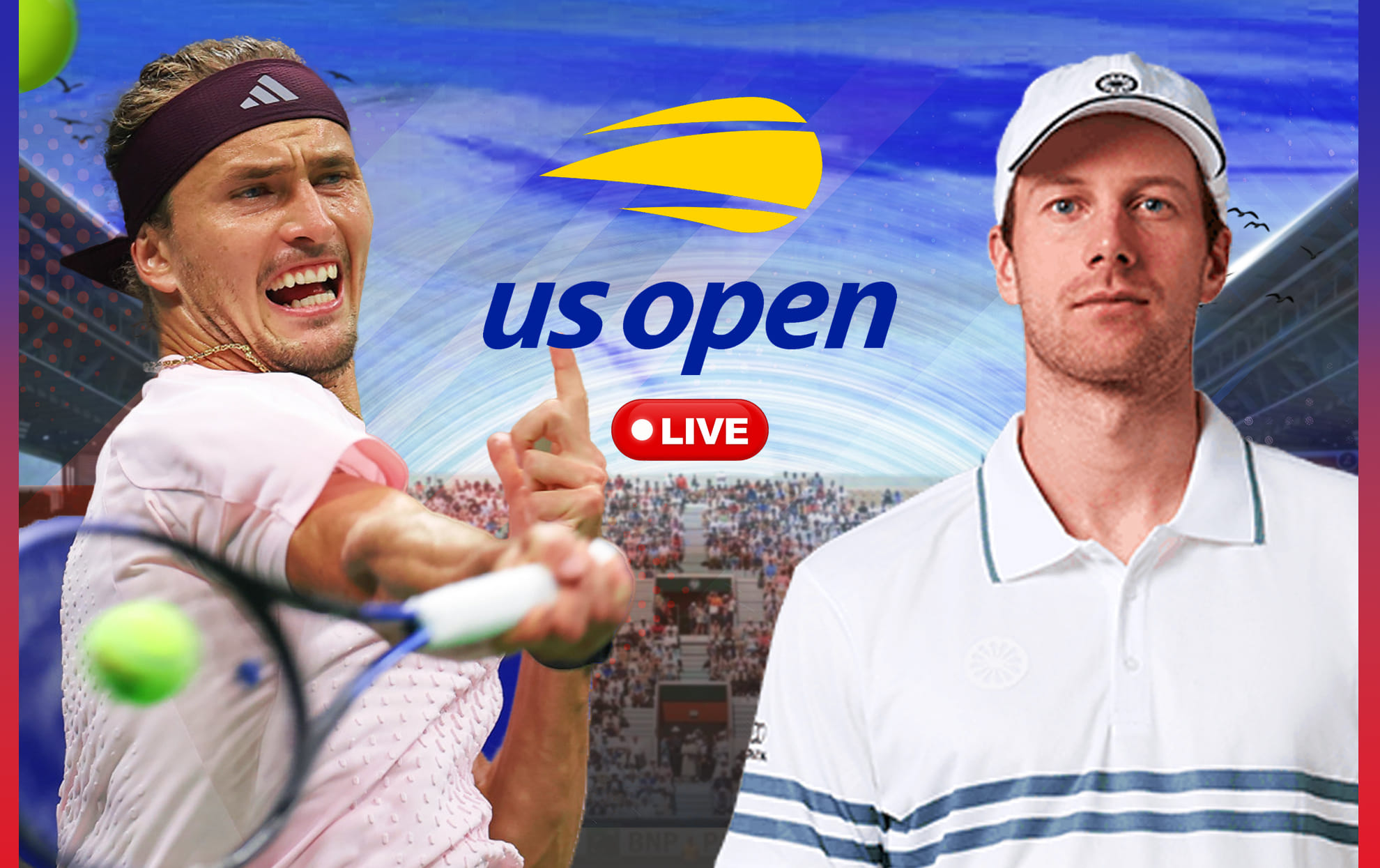 Alexander Zverev vs Botic van de Zandschulp live streaming, TV channel, where & how to watch: US Open 2026