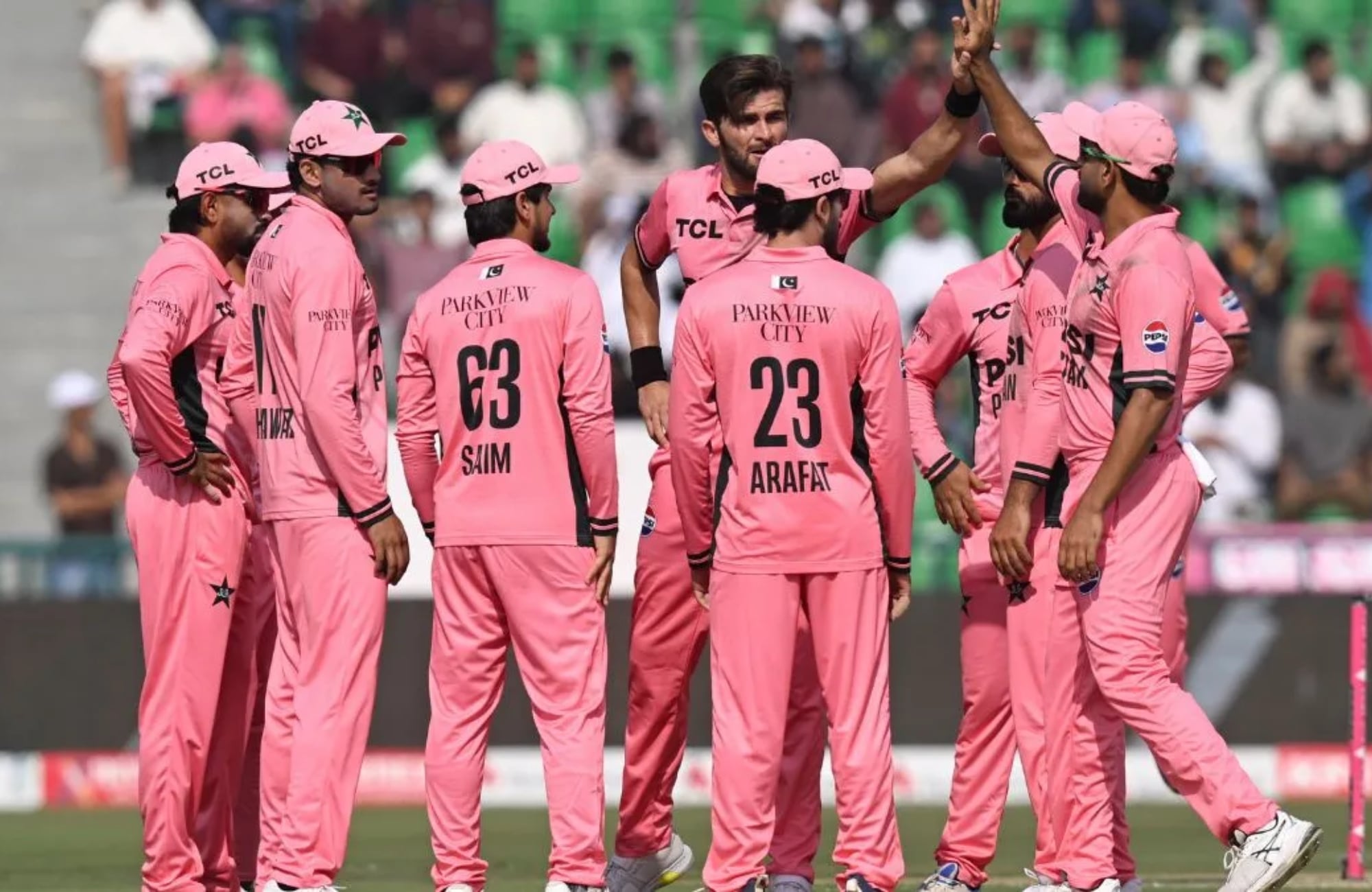 Why are Pakistan wearing pink jerseys in today's ODI Tri-Series match against England?